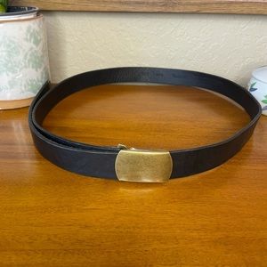 Madewell Black Leather and Brass Belt